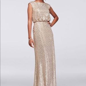 Bridesmaid dress - sequin - gold - long - …